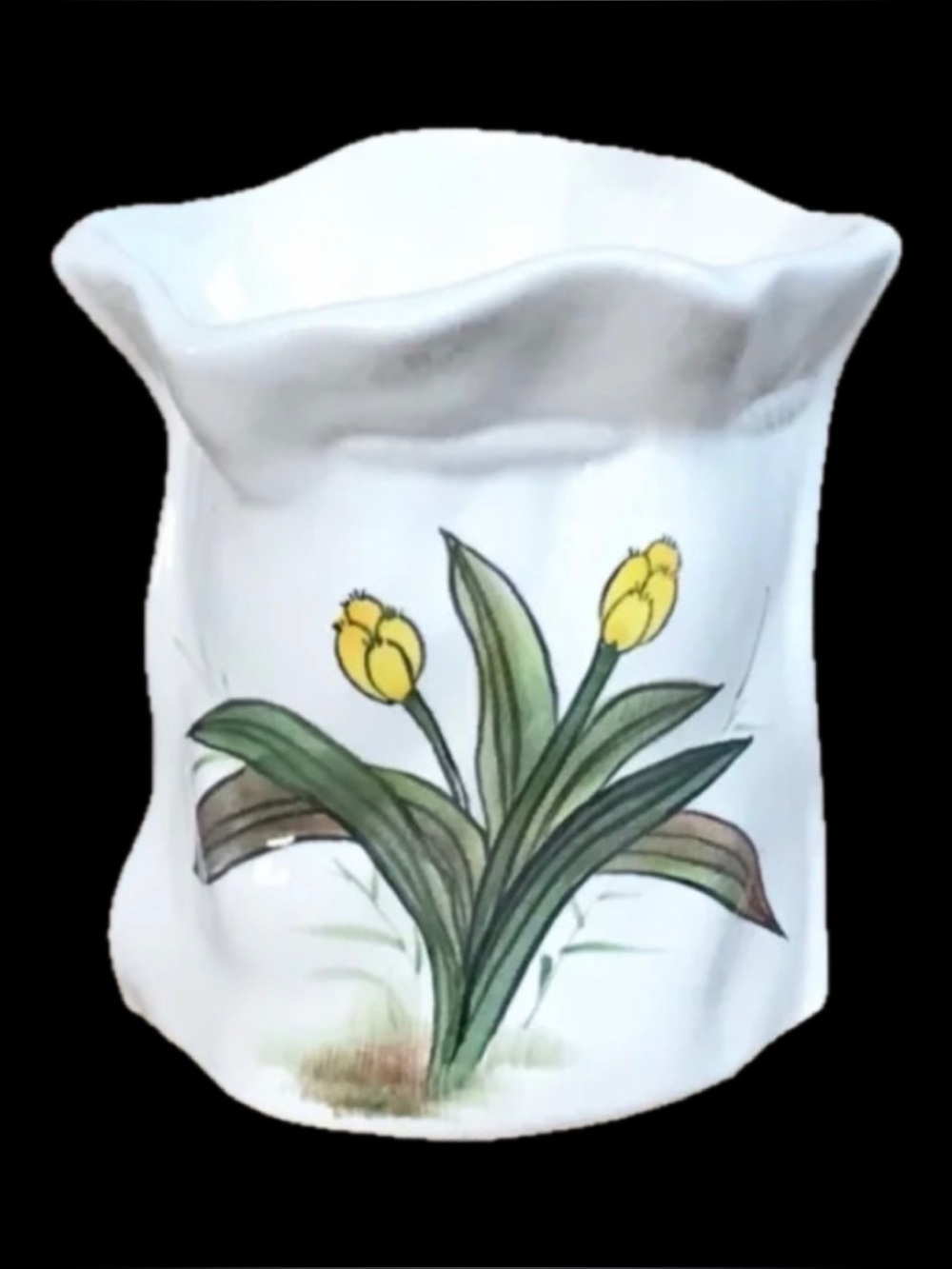 Vintage Small Hand Painted Flowers Planter Vase Cottagecore Boho Farmhouse